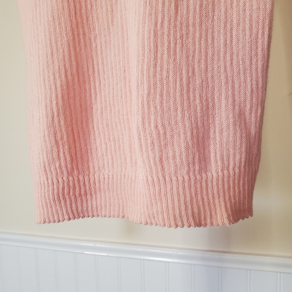 Calvin Klein sheer V neck sweater CK jeans super soft lightweight pink sz M - Picture 7 of 8